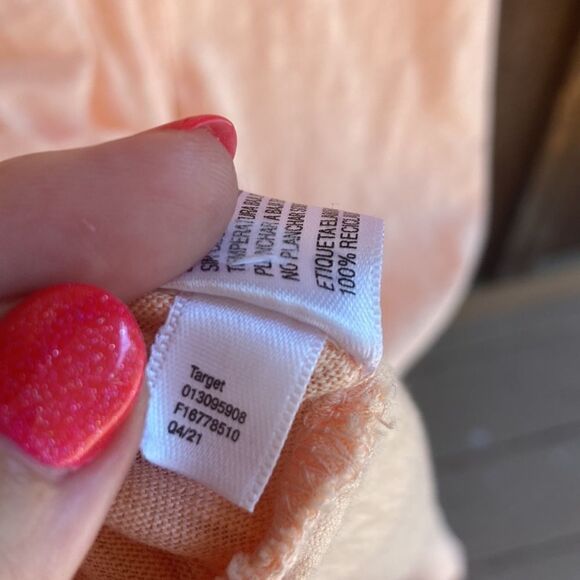 Target Cotton Ruffle Butterfly Sleeve Snap Button Back Midi Dress-orange/coral - Picture 10 of 10